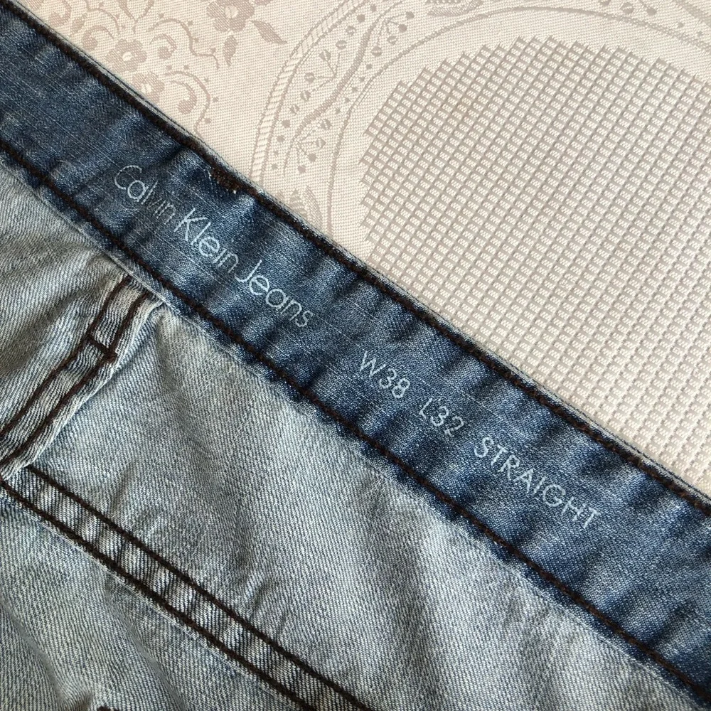 Calvin Klein Jeans Straight-Leg Regular-Fit Blue Denim Jeans Pants Men’s Size 38